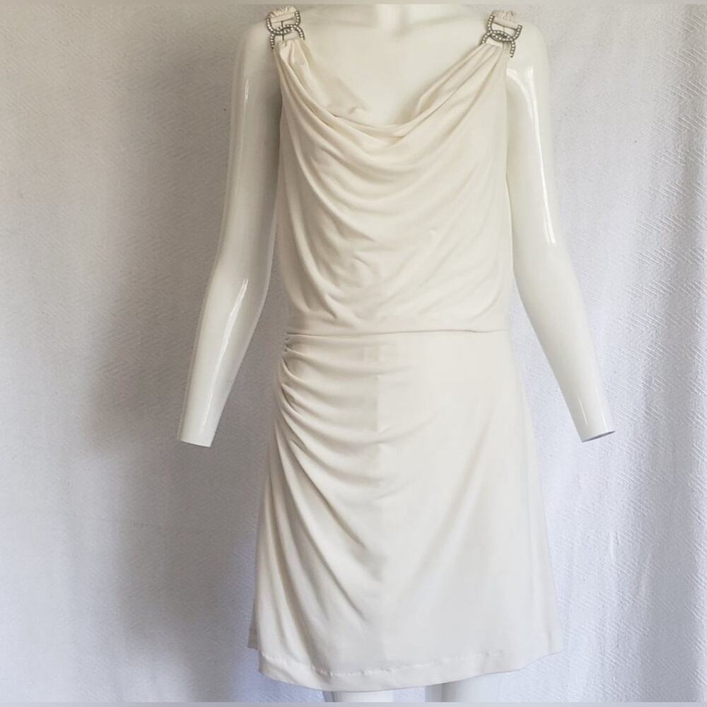 WHBM White House Black Market Cowl White Dress Size 0